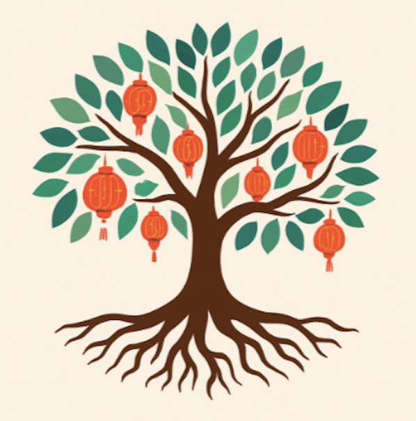 Illustration of a tree symbolizing cultural roots and heritage.